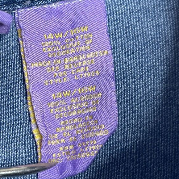 VTG Disney Winnie The Pooh Eeyore Denim Embroidered Sleeveless Shirt 14W Top - Picture 5 of 8